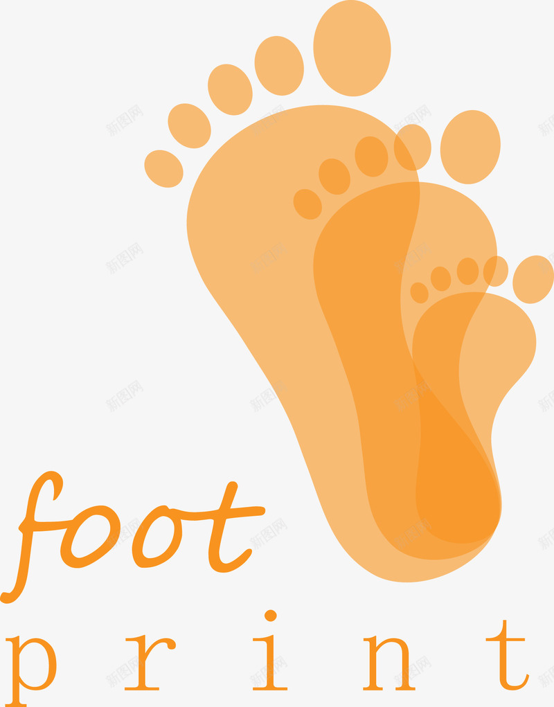 脚印图标png_新图网 https://ixintu.com foot logo设计 人脚印 商标设计 橙色脚印 简约图标 脚丫 脚印 行业商标
