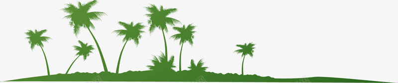 椰子树矢量图ai免抠素材_新图网 https://ixintu.com 植物矢量素材矢量树木椰子树剪影绿色树叶 矢量图