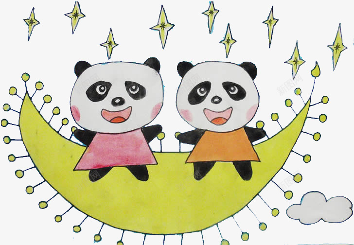 彩绘儿童画可爱的大熊猫图案png免抠素材_新图网 https://ixintu.com 儿童画 卡通风格 可爱的大熊猫 图案 彩绘儿童画 彩绘风格 装饰