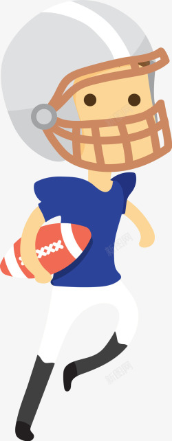 戴着头盔抱着橄榄球的男孩高清图片