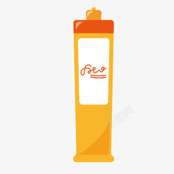 卡通喷雾瓶橙色清洁剂高清图片