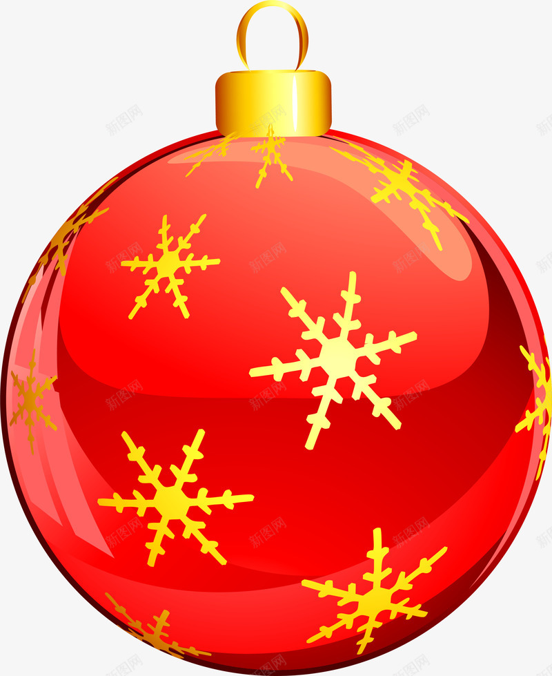 红色雪花彩球png免抠素材_新图网 https://ixintu.com 圣诞快乐 圣诞球 圣诞节 红色彩球 装饰图案 雪花图案