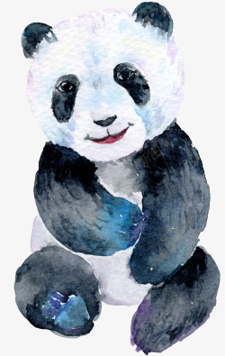 卡通手绘彩绘熊猫素材