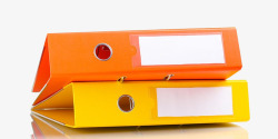 黄色书架橘黄文件夹高清图片