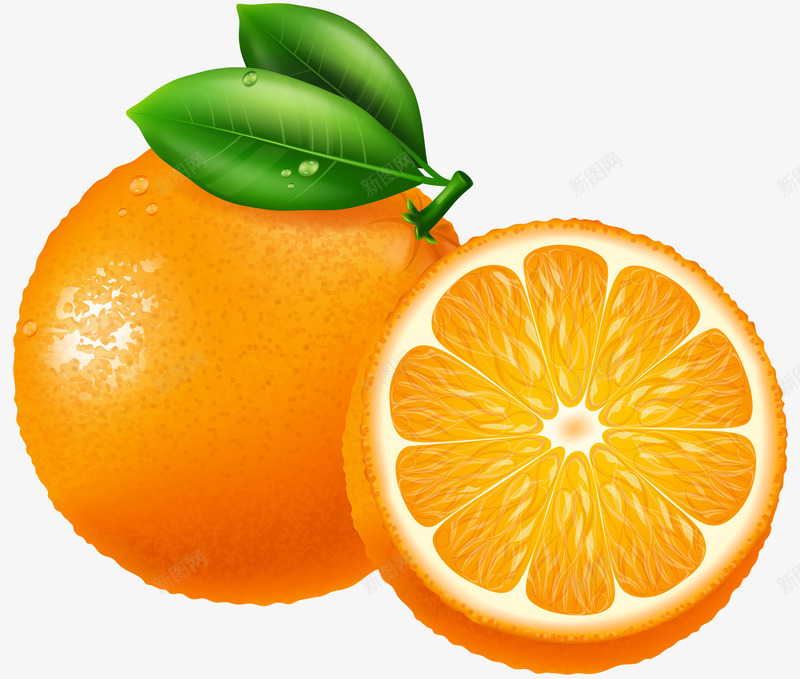 橙色清新橘子png免抠素材_新图网 https://ixintu.com 免抠PNG 桔子 橘子 橙子 橙色 水果 清新 装饰图案
