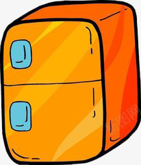 卡通冰箱png免抠素材_新图网 https://ixintu.com 冰箱 卡通 插画 橙色