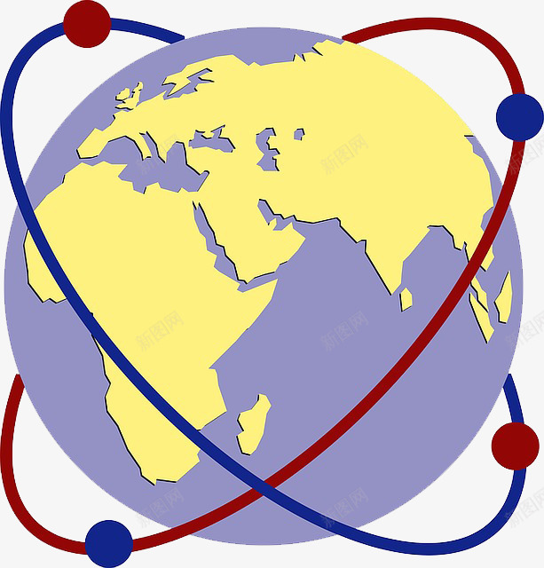 卫星与地球png免抠素材_新图网 https://ixintu.com 全球 卫星 地球 大陆 太空 星球 海洋 绕行