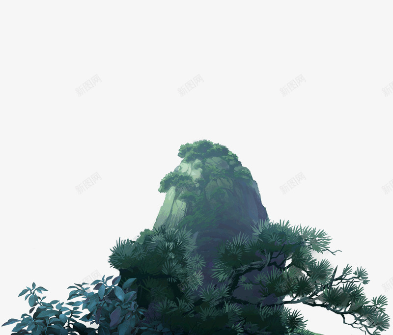 高山石峰风景绘画png免抠素材_新图网 https://ixintu.com 石峰 绘画 风景 高山