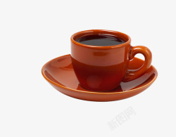 橙色咖啡杯素材