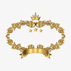 金色皇冠装饰框架素材