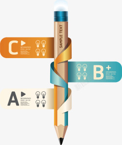 铅笔信息图表素材