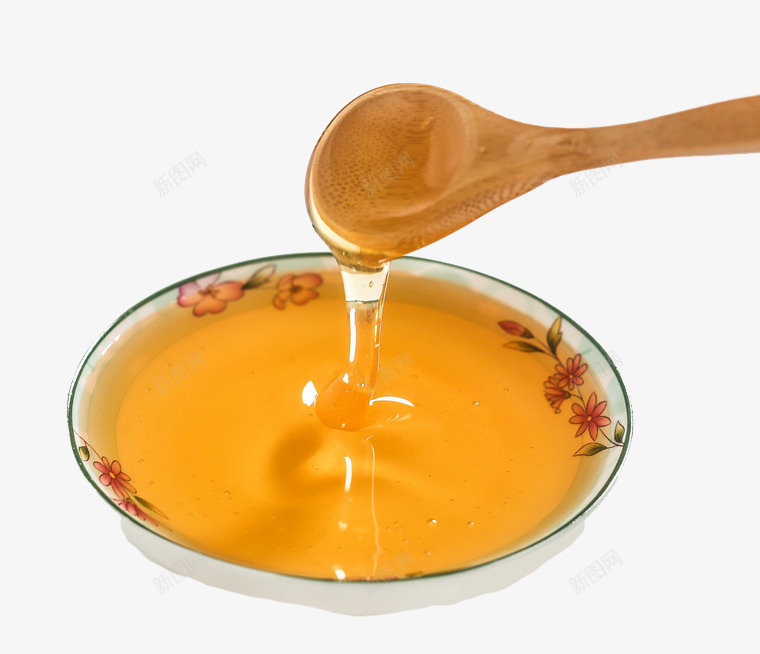 蜜汁蜜糖png免抠素材_新图网 https://ixintu.com 木勺 橙色 瓷碗 蜂蜜