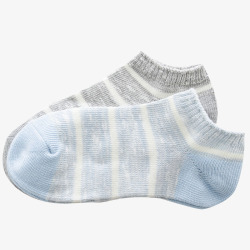 条纹船袜蓝色条纹棉质船袜高清图片