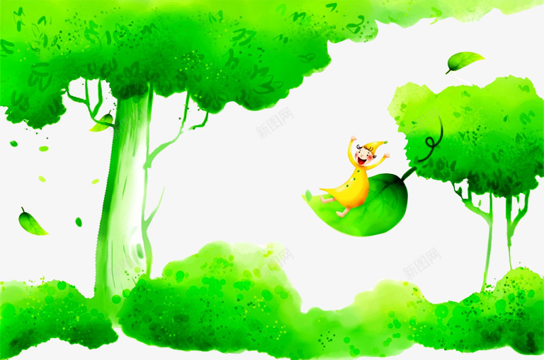 森林精灵png免抠素材_新图网 https://ixintu.com 儿童乐园 六一儿童节 动画 卡通造型 奇幻森林 树叶 树木 梦幻 森林 森林公园 森林精灵 精灵