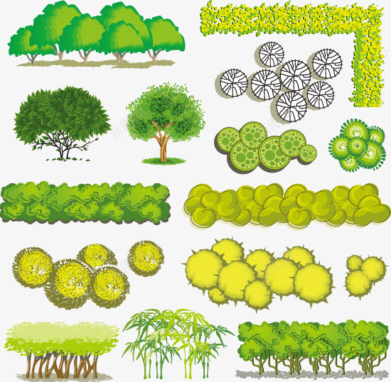 树木树丛png免抠素材_新图网 https://ixintu.com 俯视图 卡通 景观园林 树丛 绿色