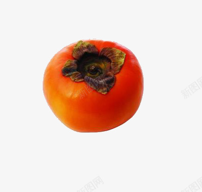 一个柿子png免抠素材_新图网 https://ixintu.com 柿子 橙色 水果