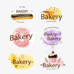 面包店标志水彩绘面包店标志矢量图高清图片