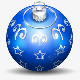 圣诞节蓝色彩球图标图标