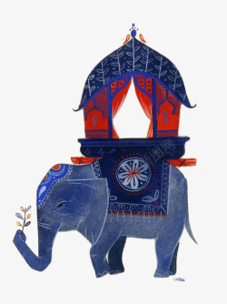 手绘印度大象素材