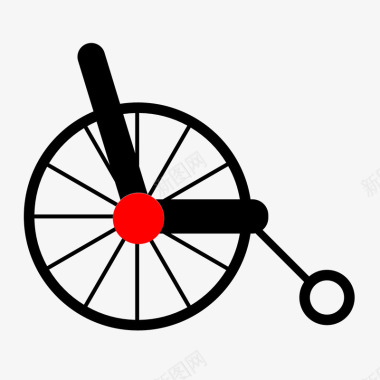 黑色扁平化圆形轮椅元素矢量图图标图标