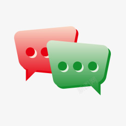 绿色红色微信对话框素材