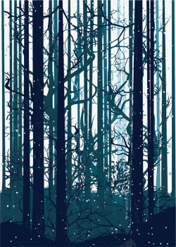 树林装饰图案矢量图素材
