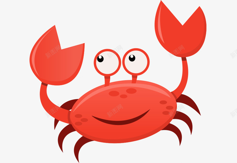 卡通海洋生物螃蟹png免抠素材_新图网 https://ixintu.com 卡通 海洋生物