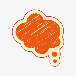 橙色底盒手绘对话框矢量图高清图片