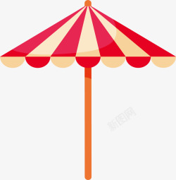 红色条纹遮阳伞素材
