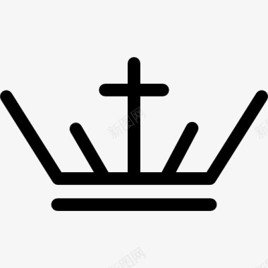 王冠由线和交叉图标图标