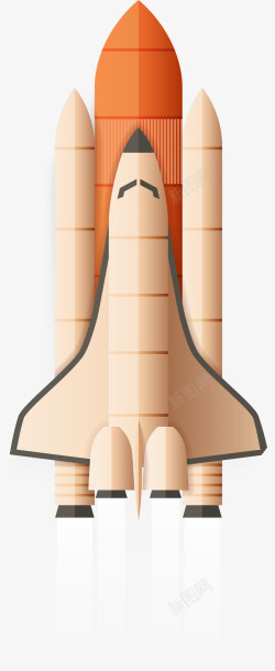 航天公司橙色卡通火箭高清图片