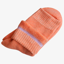 橙色袜子秋冬纯棉加绒袜子高清图片