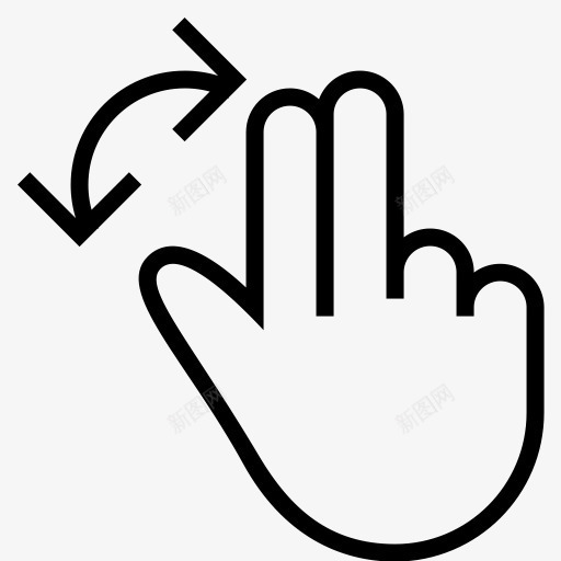 手指手势手旋转二hawcons手势笔划图标png_新图网 https://ixintu.com Fingers gesture hand rotate two 二 手 手势 手指 旋转
