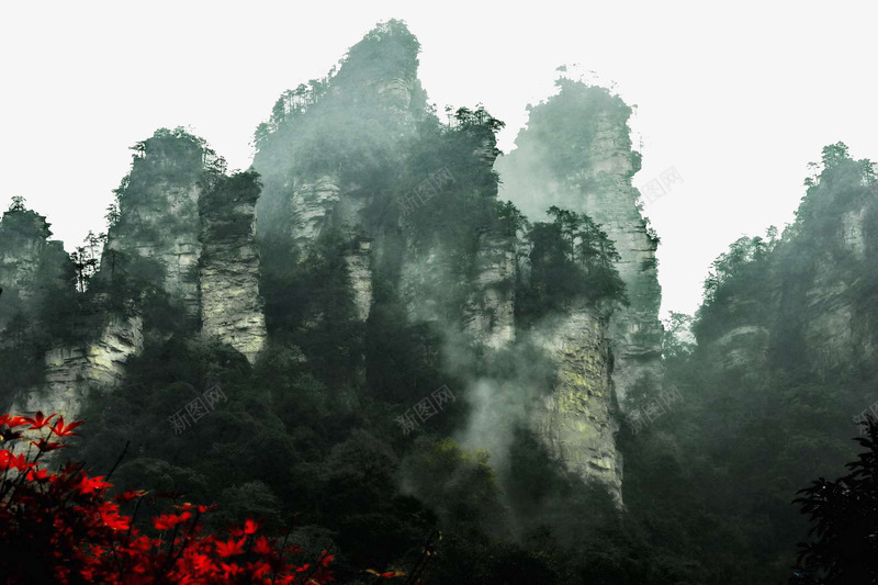 彩绘九仙山美景png免抠素材_新图网 https://ixintu.com 九仙山 仙山 优美 山川 景色 流水 美景