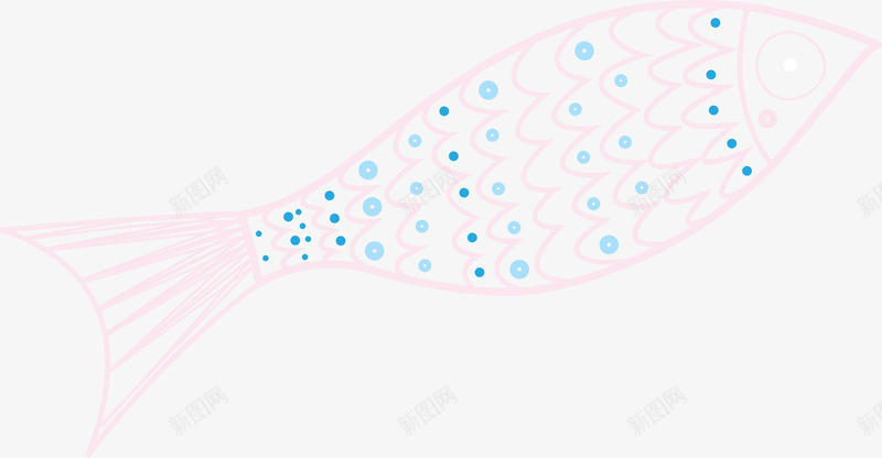 粉色线条鱼png免抠素材_新图网 https://ixintu.com AI 卡通 手绘 海洋 粉色 线条 花纹 鱼