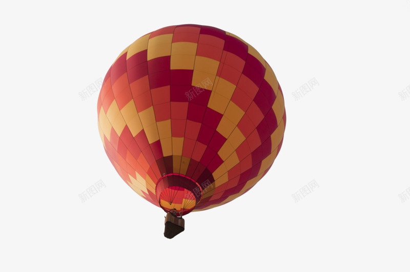 橙色格子热气球png免抠素材_新图网 https://ixintu.com 格子 橙色 热气球