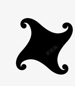 四角星黑色气球简笔画手绘画装饰高清图片