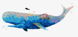 彩绘鲸鱼素材