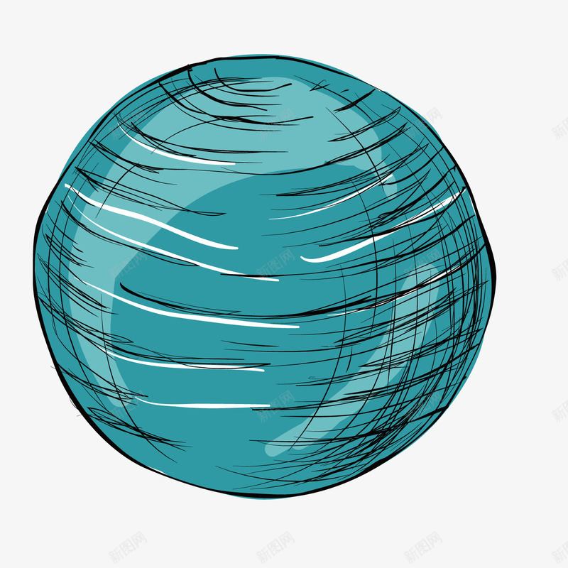 蓝色手绘地球png免抠素材_新图网 https://ixintu.com ppt 地球 手绘 旋转 球形 科技 线稿 蓝色