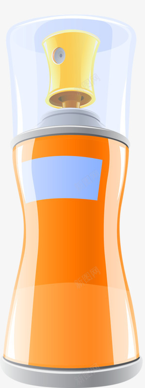 橙色喷雾剂png免抠素材_新图网 https://ixintu.com 卡通 喷头 瓶子 盖子 透明
