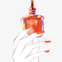 橙色炫彩指甲油瓶素材