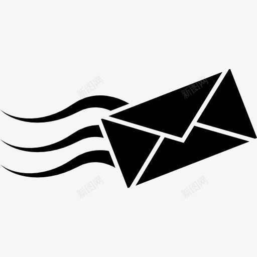 信封形状的黑色旋转三尾图标png_新图网 https://ixintu.com 三 信封 尾巴 工具 工具和用具 旋转 邮件 黑色