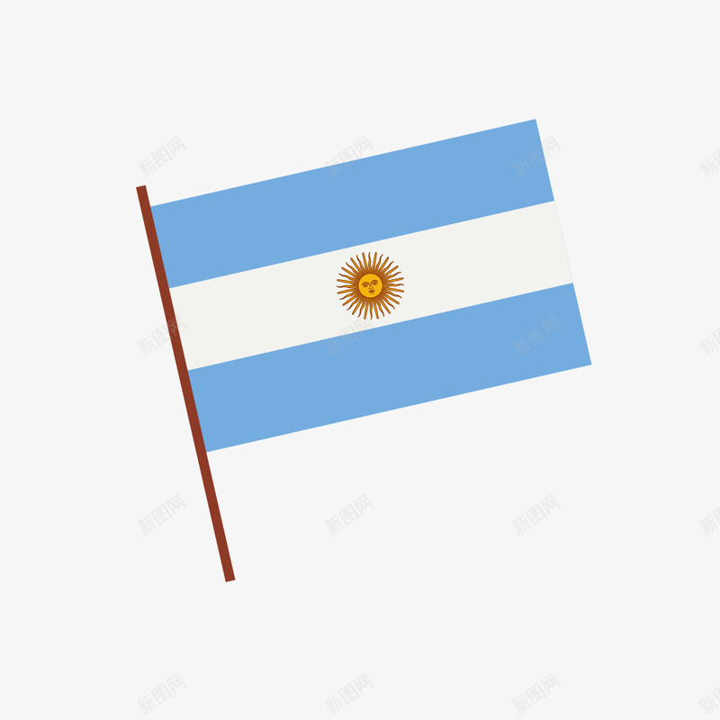 阿根廷国旗矢量图图标eps_新图网 https://ixintu.com 国旗 扁平化 旗帜 蓝白条纹 阿根廷 矢量图