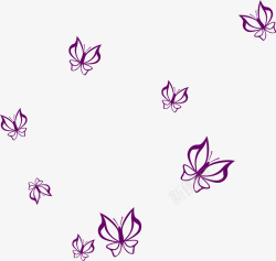 紫色飞翔蝴蝶素材