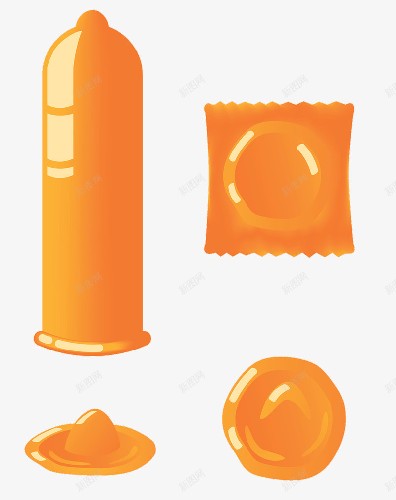 橙色安全套png免抠素材_新图网 https://ixintu.com tt 安全套 橙色 计生用品 避孕