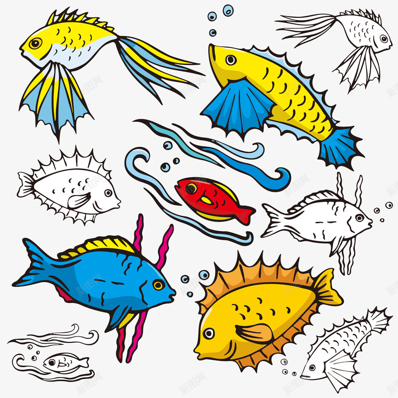 卡通海洋鱼类元素png免抠素材_新图网 https://ixintu.com 卡通元素 卡通海洋 海洋 海洋元素 海洋卡通 鱼类