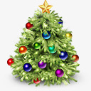圣诞树彩球装饰图标图标