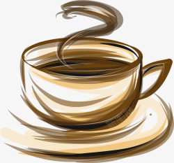 棕色条纹咖啡杯矢量图素材