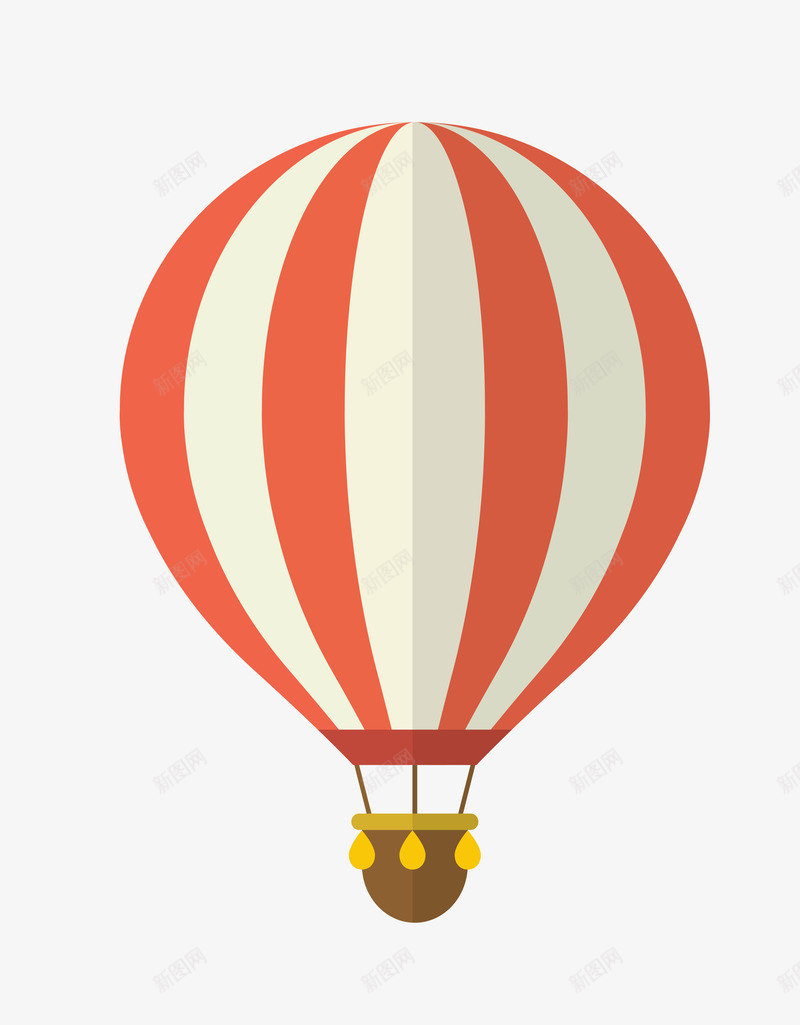 橙色条纹热气球装饰元素png免抠素材_新图网 https://ixintu.com 元素 条纹 橙色 热气球 装饰