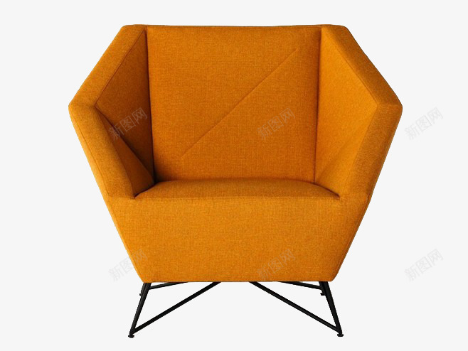 橙色沙发png免抠素材_新图网 https://ixintu.com 产品实物 凳子 家具 橙色 沙发